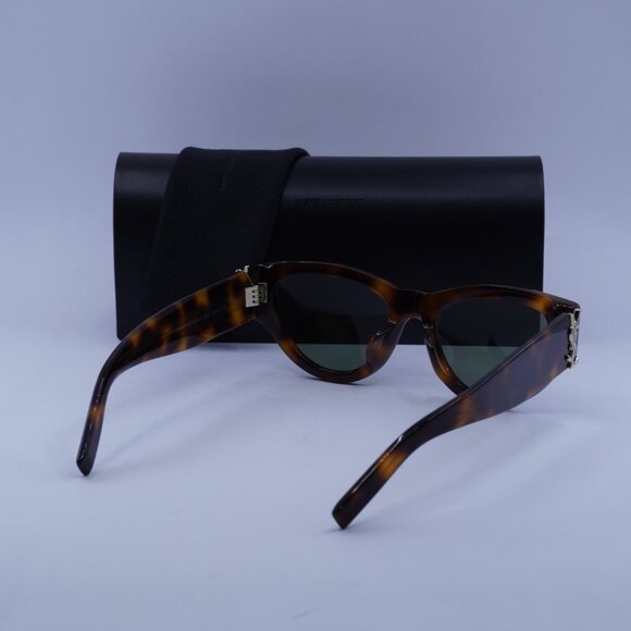 Saint Laurent SL M94/F 002 Cat Eye Sunglasses - Havana/Green - Picture 12 of 12